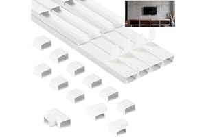 NUTKIT Kabelkanal vit, 2,4 m kabelkanal självhäftande vit, PVC kabelkanaler mini kabelfack, kabelgömning, kabelskydd kabellis