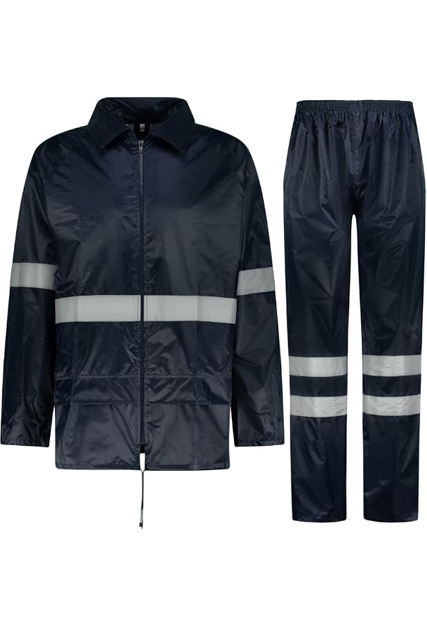 Combinaison De Pluie Homme - Veste + Pantalon PVC Imperméable - Léger, Coupe-vent - Randonnée, Vélo, Outdoor