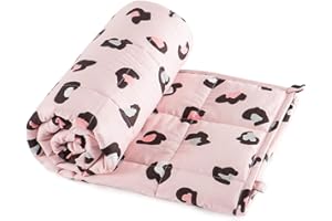 ‎SIVIO Sivio Gewichtete Decke, Ultra-gemütlich, 2,3kg, Gepunktet und Baumwoll-Seiten mit Cartoon-Mustern, schwere Decke, ideal zum Beruhigen und Schlafen, Pink Panther, 90 x 120cm