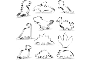 O-KINEE JOJOR Cortadores Galletas Dinosaurio, 11 Piezas Molde Galletas Dinosaurios para Niños Dinosaurios Tematica Cumpleaños Decoracion