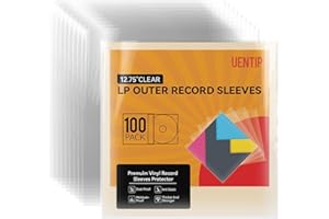 UENTIP Lot de 100 pochettes extérieures transparentes pour disques vinyles simples et doubles 32,4 cm (pochettes extérieures)
