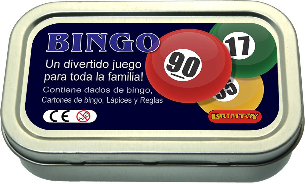 Brimtoy Bingo De Bolsillo En Caja Metálica | Juego De Viaje Portátil Para 2+ Jugadores | Dados Especiales Incluidos | Diversión Familiar A Partir De 8 Años