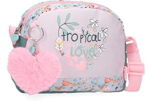 Enso Tropical Love Estuche Escolar, Varios Compartimentos, bandoleras, Tamaño llevarlo en la Mochila o el carterón.
