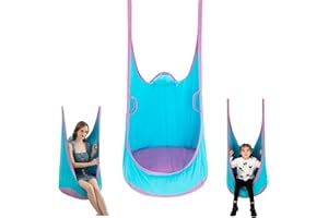 YAERSI Hammock Swing Chair,Hanging Hammock Swing Chair for Kids,Outdoor Indoor Hanging Swing Seat Blue