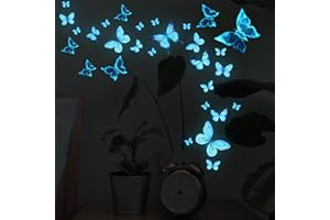 BSITSSS Adesivi da Parete con Farfalle Luminose, Adesivi da Parete Fluorescenti Farfalla, Glitter Adesivi Murali, Nuovo Adesivo Muro Decorativo, Adesivi Decorativi per Soggiorno Cameretta Bambino