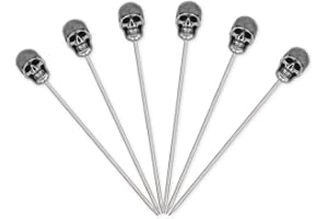 SCSpecial Skull Cocktail Picks 6 Pezzi Olive Picks Olive riutilizzabili in Bastoncini di Frutta per la Festa di Halloween - Imposta A