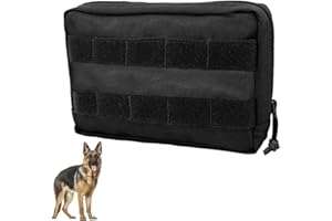 DONGKER Borsa da Sella per Cani, Zaino Tattico per Imbracatura per Cane in Nylon 1000D, Molle Zaini per Trasporto Cani con Scomparti, per Guinzagli, Collari, Ciotole, Sacchetti per Escrementi e Chiavi