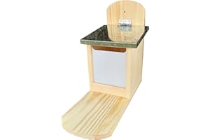 Selections Wooden Wall Mounted Squirrel Feeder with Feeding Platform & Metal Roof