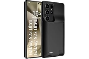 FRATERNIZE Akku-Hülle für Samsung Galaxy S23 Ultra, 4800 mAh, ultra-leistungsstark, wiederaufladbar, schützende erweiterte Backup-Akku-Ladegerät-Hüllen für Samsung Galaxy S23 Ultra 2023, Schwarz