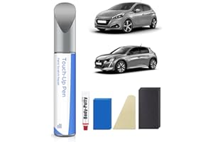 PARTS4EV KCA - Kit de peinture de retouche pour Peugeot - Correspondance exacte - Réparation des rayures et des éclats - Gris Artense Metallic/Cumulus Grey Metallic