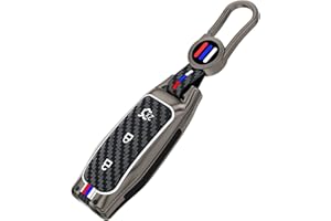 OTMIK Aleación de Zinc Fibra de Carbono Fundas de Silicona para Llaves de Coche para Ford Focus 3 4 ST Mondeo 5 MK5 Mustang F-150 Explorer Edge Fiesta Kuga MK3 Llavero Accesorios (Mate)