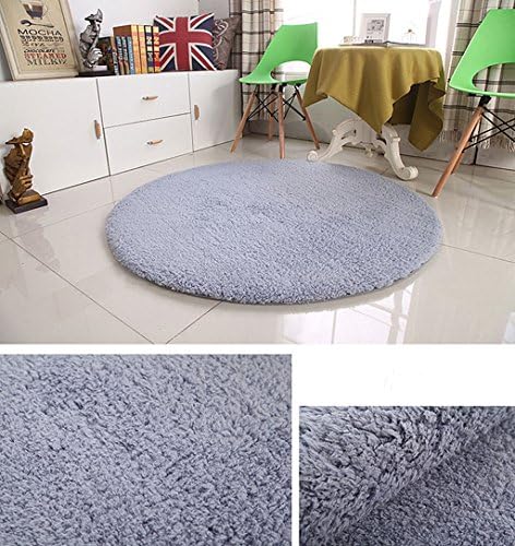 Round Rugs Thickened Lambs Wool Floor Mats Basket Computer Chair Mats Bedroom Living Room Bedside Rug 140cm/55inch ( Color : Gray )