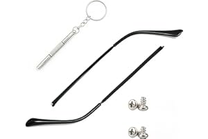 BATHEIDON Metall-Brillen-Ersatzbügel,Brillen-Ersatzarme 1 Paar Metall-Brillen-Ersatzbügel Brillen-Ersatzarme für Sonnenbrillen und Korrekturbrillen,inklusive Schrauben und 3-in-1 Schraubendreher,Länge140 mm