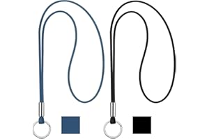 Nezyo 2 Stück Schlüsselband Lang Lanyard Schlüsselanhänger Umhängeband Lanyard Schlüsselband Schlüsselkette Band mit Ring für Schlüssel Ausweis Handy Kamera Lanyard (Schwarz und Blau)