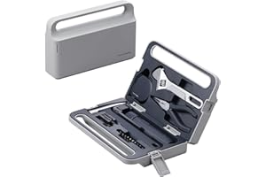 HOTO 3.6V Electric Screwdriver Tool Kit, Rechargeable Power Screwdriver Tool Kit, Includes Screwdriver/10 S2-Steel Bits/Spanner/Hammer/Plier/Tape Measure, Hidden Buckle Design