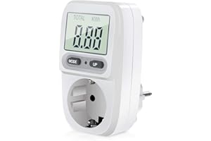 Gifort Misuratore del Costo Energetico Misuratore di Potenza Digitale Analizzatore di Elettricità Misurazione del Consumo in Standby con Protezione da Sovraccarico (bianco da 0,2 W a 3680 W)