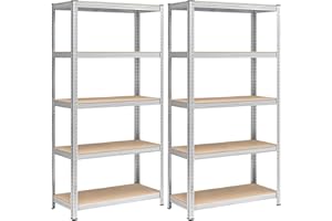 IWOFER Scaffale in Metallo 180x90x40 cm per Carichi Pesanti 875 kg - 175 kg per Ripiano Scaffalatura 5 ripiani per Magazzino Garage (2)