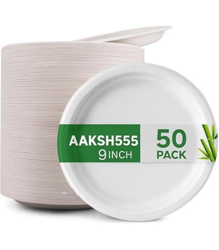 16 Assiettes En Carton Blanc écologiques - 23 Cm De Diamètre - Pour Fêtes, Mariages, Anniversaires - 3