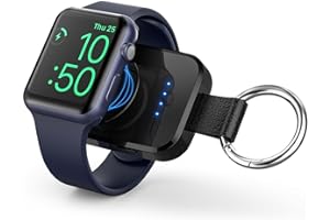 Portable Wireless Charger for Apple Watch Series 11,10,9,8,7,6,5,4,3,2,SE,Ultra 1/2/3,i.VALUX 1000mAh iWatch Charger Magnetic Keychain Power Bank, Travel Apple Watch Accessories 45/44/42/49mm(Black)