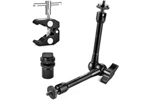 UTEBIT 11 Zoll Magic Arm mit großer Super Clamp Crab Zangen Clip, Monitor und LED-Licht Kamera Gelenkarm mit 1/4" Gewinde, Kamera Halterung max Belastung 1.5KG für DSLR-Kamera, Gopro