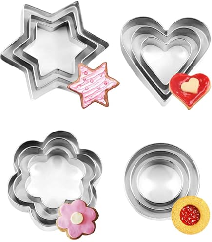 Set 24 Formine Per Biscotti In Acciaio Inox - Cuore, Stella, Fiore E Forme Geometriche - Foto 11