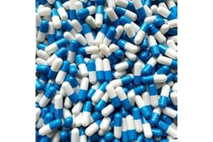 GENERIC 100 Size 1 Blue/White Empty Gelatin Capsules Gelatine Hard Pill Cases Self Fill
