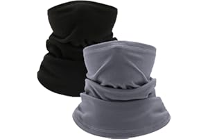 EUPSIIU 2 Pezzi Sciarpa Bambini Scaldacollo, Scaldacollo Termico Invernale, Multifunzione Bandana Tubolare Maschera, per Ciclismo Sport All'Aria Aperta Taglia Ragazze e Ragazzi Unica (Grigio, Nero)