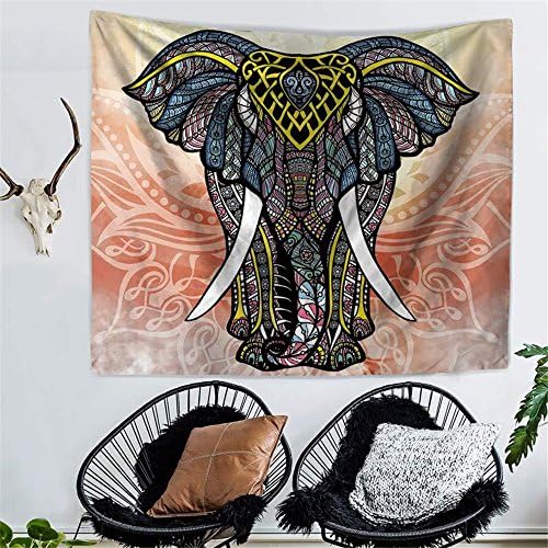 RFVBNM Tapestry,bedspread,Wall murals,Wall Decor Fabric Modern Wall Art,bed Cover,Room divider,curtain,tablecloth,College Dorm,Picnic blanket on the beach and throw,creativity,Elephant Printed Tapestries Decorative Indian Wall Carpet Tapesty,Hippie tapestries,Cotton Handmade upholstery,decorative wall hung,150*130cm
