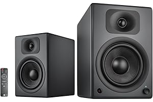 wavemaster TWO PRO stone gray- Kit d'enceintes bibliothèque 2.0 Bluetooth (110 Watt, aptX) pour TV, PC, tablette, smartphone - GRIS FONCÉ (66352)