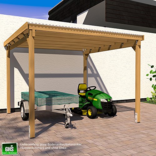 GHS Unterstand 3×3 m zum Grillen, Überdachung Gartengeräte, Motorräder und Gartenmöbel - 3