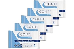 Synergy Health 5 Packs of 100 Conti Soft Large Dry Patient Cleansing Wipes