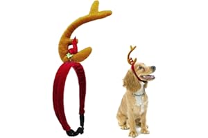 CJKDXDH Dog Headband - Red Christmas Antler Headband for Medium Dogs - Festive Accessory with Adjustable Elastic Band