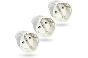 ABSINA Accoppiamento dei contatti di messa a terra con scarico della trazione - 3x Accoppiamento dei contatti di messa a terra in PVC a 2 poli, 250V, 16A, 3.7kW, IP20