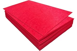 Jtnohx Fogli Feltro Rigido per L'artigianato, 32 Pezzi Tessuto di Feltro 1 mm, 17,78×28,7 cm Pannolenci Colore per Cucito e la Decorazione del Partito(Rosso)