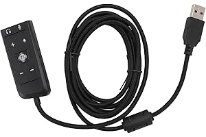 XIUGANPO USB to 3.5mm Jack Audio Sound Card Adapter for Kingston for Cloud II, Immersive Virtual Surround Sound, with LED Indicator, Volume Control, for for Series