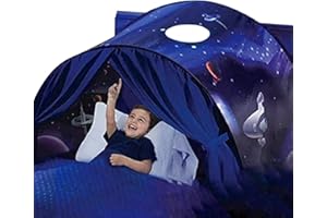 Trrymbbe Kids Bed Tent for Girls & Boys Foldable Space Themed Bed Tent for Children Bedroom PlayroomsKids