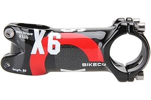 Bikeco Potence de vélo en fibre de carbone 3K brillant ultra léger pour guidon de VTT/vélo de route, 31,8 x 80/90/100/110 mm