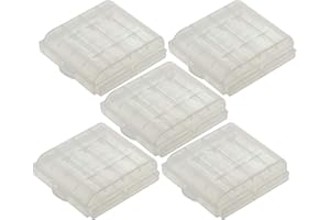 5X EWANTO Batteriebox/Akkubox zu Aufbewahrung von 4 STK. Mignon (AA) oder Micro (AAA) Batterien und Akkus transparent