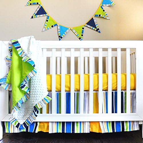 Pam Grace Creations Simply Four Piece Crib Bedding Set, Dark Blue