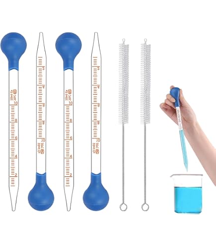 Glas Pipetten Glasmesszylinder Set, JESSTOLO 2 Stücke Große Silikagel Messpipetten Pipetten 2ml 5ml, 2 Stück Graduierten Glasmesszylinder 10ml 25ml