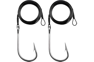JSHANMEI Shark Fishing Hook Rigs Edelstahl Draht Vorfachdraht mit Thunfisch Haken Rigs Salzwasser Angeln Tiefsee Haken Big Fish Shark Leader Rig