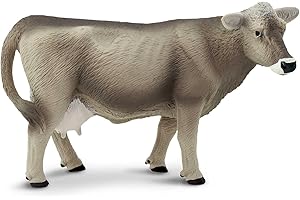 SAFARI LTD. Vaca Brown Swiss 13.3cm |Animales de Granja | Figuras de Jueguete |No tóxico y libre de BPA | Apto para Niños de 3+ | Safari Ltd