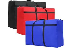 ULVBABI Lot de 3 grands sacs de rangement imperméables et résistants en tissu Oxford 600D de 180 L, parfaits pour la literie, les couettes, les oreillers, le linge, les vêtements ou les déménagements (100 x