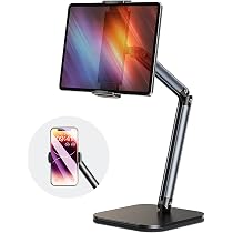 Supporto Tablet Girevole 360° HENGBIRD – In Alluminio Pieghevole, Per IPad E Smartphone Da 4 A 12.9 Pollici
