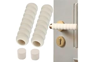 LUXIREMI 2PCS Door Handle Protective Covers Anti-Collision Sponge Spiral Children's Anti-Collision Protective Cover Door Handle Buffer Soft and High-Resilience Protective Cover for Schools Rooms (Beige)