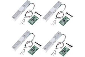 NC 4 Sets Digital Load Cell Weight Sensor + HX711 ADC Module Weighing Sensor for Arduino DIY Portable Electronic Kitchen Scale Kit (5kg)