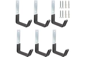 PYBTOOL Gancho de utilidad para pared de garaje, resistente, organizador de herramientas de jardín, ganchos de acero para montaje en pared (pequeño 9 x 12 cm)