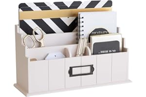 Blu Monaco Light Pink Wooden Mail Organizer - 3 Tier Light Blush Pink Desk Organizer - Rustic Country Mail Sorter - Kitchen Countertop Organizer Mail Basket