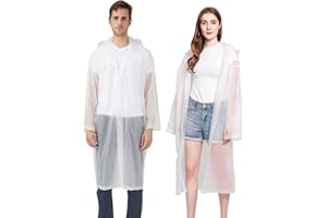 Cosowe Raincoats Rain Poncho for Adults, 2 Pack Reusable Rain Jacket Rainwear Emergency for Women Men with Hoods and Sleeves, Waterproof for Outdoors, Camping, Disney