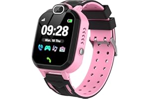 YENISEY Reloj Inteligente Niño, Teléfono con Juego Cámara 100+ Fotos Música Despertador Llamadas SOS Smart Watch Reloj Inteligente Niño 4-12 Años Cumpleaños Festival Regalo Smartwatch Niño - Rosado